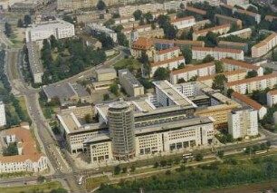 World Trade Center (WTC) : Stadtzentrum zwischen Ammonstraße mit World Trade Center (WTC), Freiberger Straße, Postplatz, Marienstraße und Budapester Straße