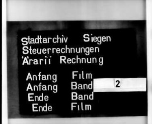 Ärarii-Rechung der Stadt Siegen