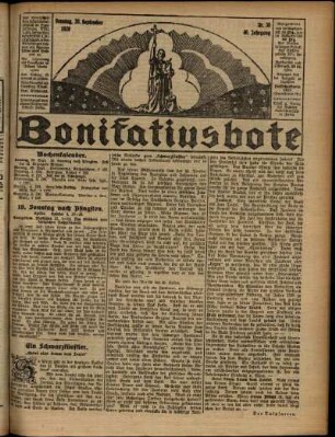 Erste Ausgabe vom Sonntag, den 29. September 1929.