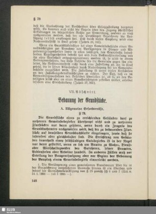 VII. Abschnitt. Bebauung der Grundstücke