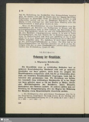 VII. Abschnitt. Bebauung der Grundstücke