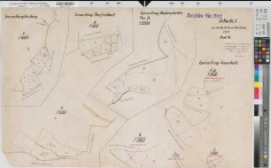 Oberschelden (Siegen), Umlegung Oberschelden, Bl. 12 Urkarte 1 Heisberg Flur A; Oberfischbach Flur A; Niederschelden Flur B; Gosenbach Flur A