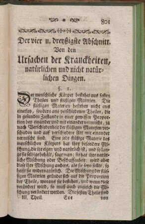Der vier u. dreyßigste Abschnitt. Von den Ursachen der Kranckheiten, natürlichen und nicht natürlichen Dingen