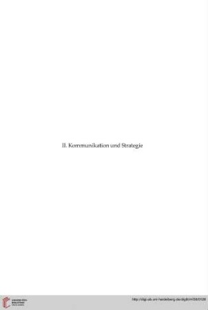 II. Kommunikation und Strategie