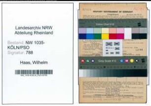 Entnazifizierung Wilhelm Haas , geb. 21.06.1901 (Schlosser)