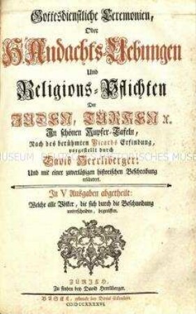 Gottesdienstliche Ceremonien, Oder H. Andachts-Uebungen