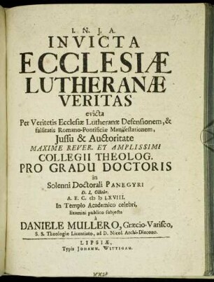 Invicta Ecclesiae Lutheranae Veritas