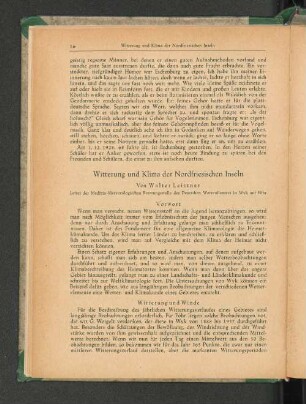 Witterung und Klima der Nordfriesischen Inseln