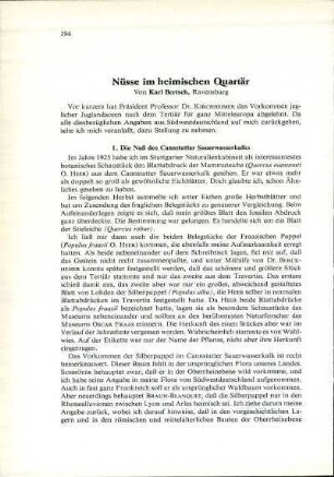 Nüsse im heimischen Quartär