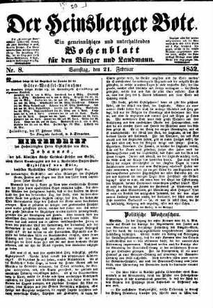 Der Heinsberger Bote. 1851-1857