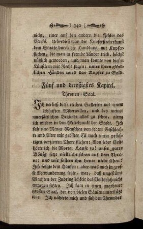Fünf und dreyßigstes Kapitel. Thronen-Saal. - Neun und dreyßigstes Kapitel. Die Auflagen.
