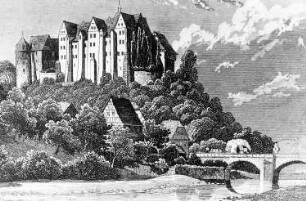 Nossen. Ortsansicht, aus: Schiffner 1840