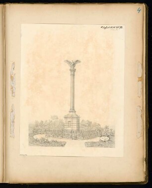 Gefallenendenkmal, Mühlhausen Monatskonkurrenz August 1878: Perspektivische Ansicht