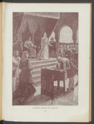 Columbis signing his command. - [Illustration]