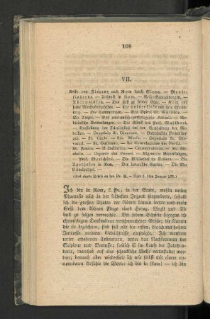 VII. Reise von Florenz nach Rom durch Siena.