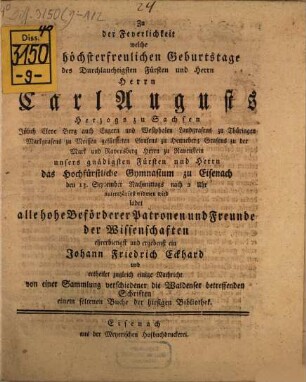 Nachricht von einer Sammlung verschiedener, die Waldenser betreffender Schriften, [1]