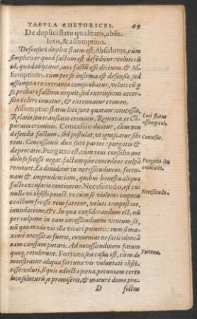 De duplici statu qualitatis, absoluto, & assumptivo.