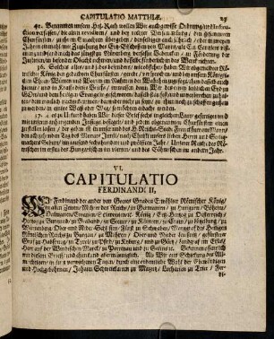 23-35, VI. Capitulatio Ferdinandi II.