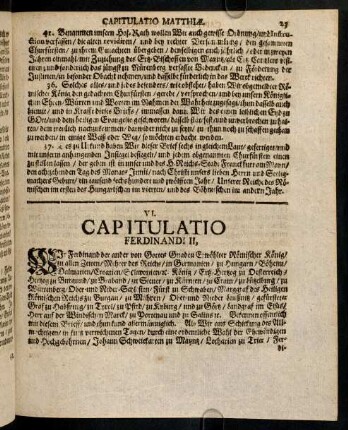 23-35, VI. Capitulatio Ferdinandi II.