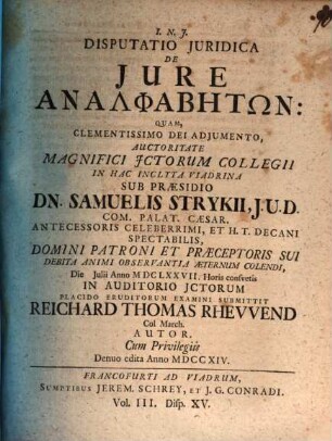 Disp. iur. de iure analphabētōn