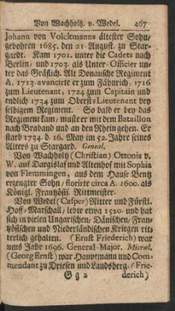 Von Wachholtz (Christian) -- Von Wussow (Johann)