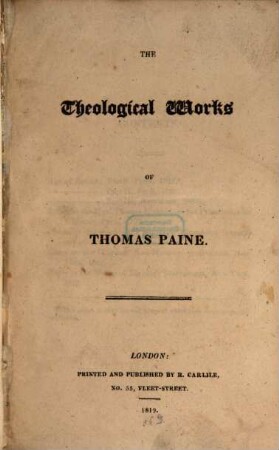 The Theological Works of Thomas Paine