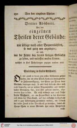 Dritter Abschnitt: Von den einzelnen Theilen derer Gebäude
