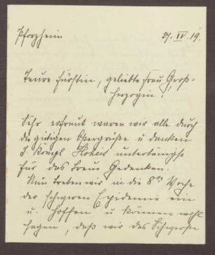 Schreiben von Anna Wippermann an die Großherzogin Luise; Epidemie in Pforzheim; Tod einzelner Schwestern und der Erfolg der Impfungen