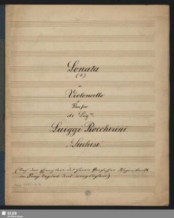 Sonatas - Mus.3490-R-6 : vlc, b; GerB 8