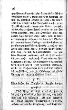 V. Was haben die Civilstands=Register bisher geleistet?