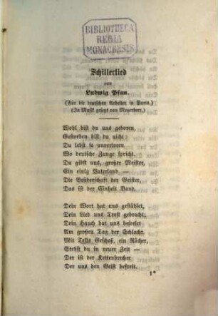 Sammlung der vorzüglichsten Dichtungen, Prologe, Vorträge und Sprüche zur Schiller-Feier 1859, 1