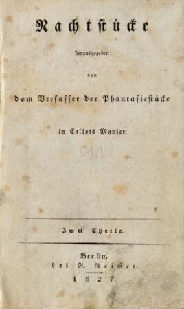 Theil 1: Nachtstücke