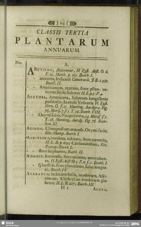 Classis Tertia Plantarum Annuarum