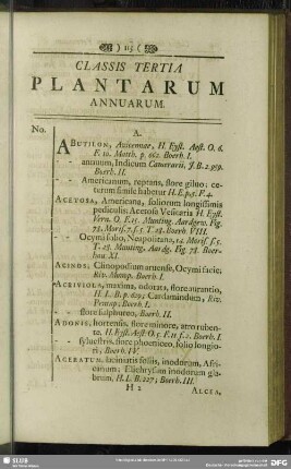 Classis Tertia Plantarum Annuarum