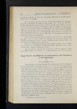 Einige Versuche zum Nachweise der Luftverdichtung und -Verdünnung in den Schallwellen.
