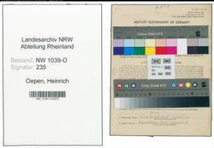 Entnazifizierung Heinrich Von Oepen , geb. 17.02.1875 (Fleischer)