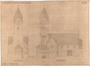 Fischer, Theodor; Oberbessenbach; St. Stephanuskirche - Ost - u. Nordseite (Ansichten)