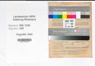 Entnazifizierung Karl Augustin , geb. 07.09.1914 (Bergarbeiter)