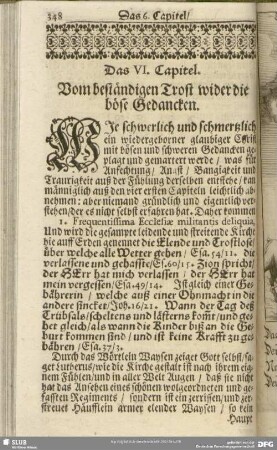 Das VI. Capitel. Vom beständigen Trost wider die böse Gedancken