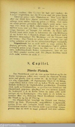 8. Capitel. Pferde-Fleisch