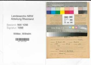 Entnazifizierung Wilhelm Wittler , geb. 02.01.1894 (Lehrer)