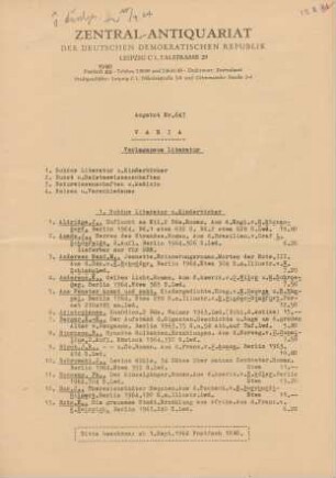 Nr. 647: Varia