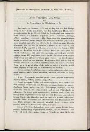 Ueber Varietäten von Colon.
