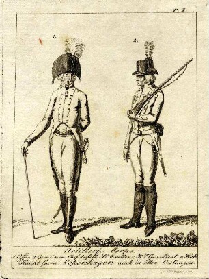 Uniformbild, Offizier und Soldat der dänischen Armee