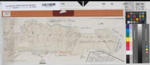Hesseln (Halle) Holtfeld (Borgholzhausen) Teilung der Großen Steinheide 1774 50 Ruten = 7,6 cm 23 x 62,5 kol. Zeichnung M. C. L. Reinhold Spez.Verz. Markenkarten X Nr. 53,I