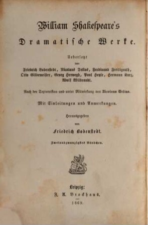 William Shakespeare's dramatische Werke, 22. Titus Andronicus