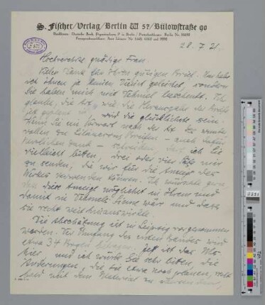 Brief an Ida Dehmel