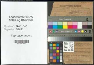 Entnazifizierung Albert Taprogge , geb. 30.04.1890 (Kaufmaennischer Angestellter)