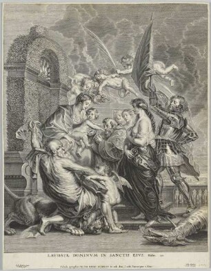 Maria mit Kind, umringt von Heiligen