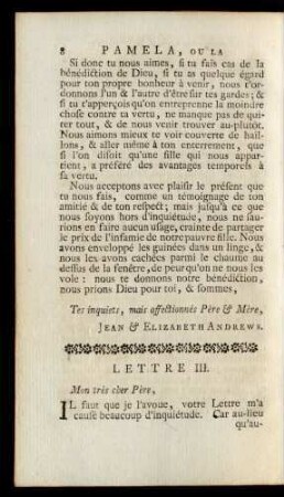 Lettre III. Mon très cher Père, ...